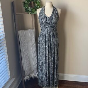 Express snakeskin halter dress